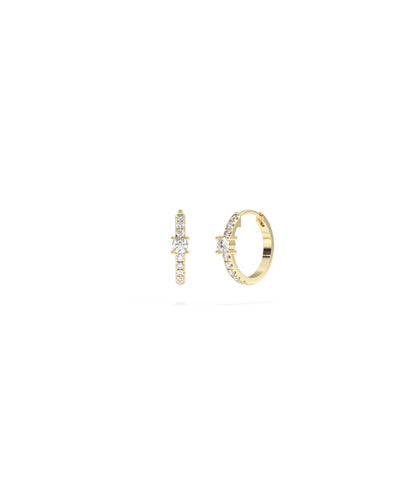 Diamond Solitaire Hoop Earrings | Diamond Earrings