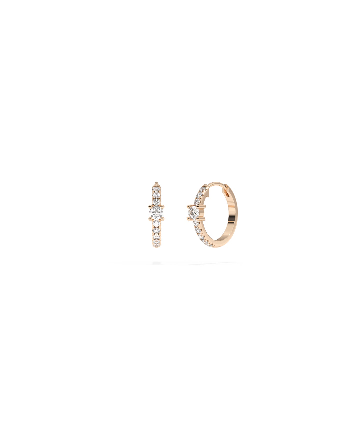 Diamond Solitaire Hoop Earrings | Diamond Earrings