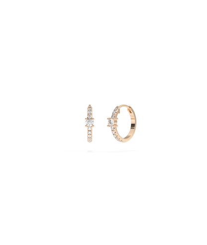 Diamond Solitaire Hoop Earrings | Diamond Earrings