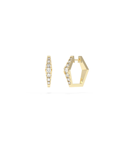 Geometric Petite Hoop Earrings | Diamond Earrings