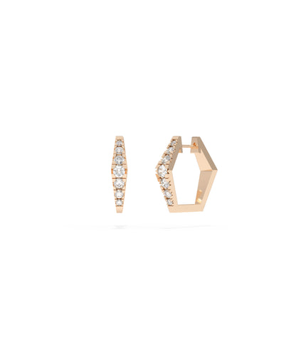 Geometric Petite Hoop Earrings | Diamond Earrings