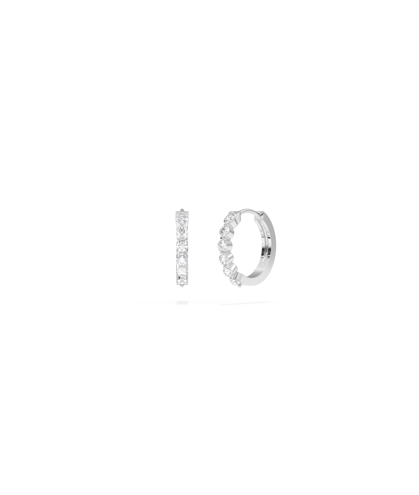 Diamond Front Line Hoop Earring | Diamond Earrings For Women