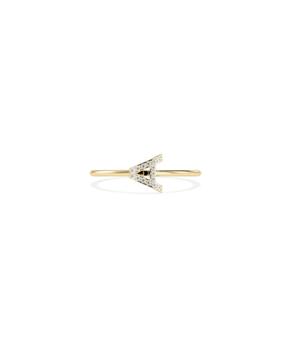 Diamond Initial Letter Ring - Wedding Rings