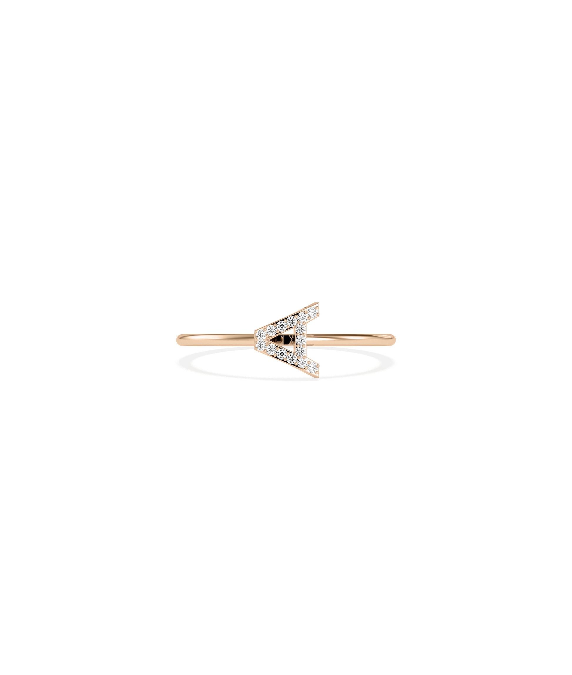 Diamond Initial Letter Ring - Wedding Rings