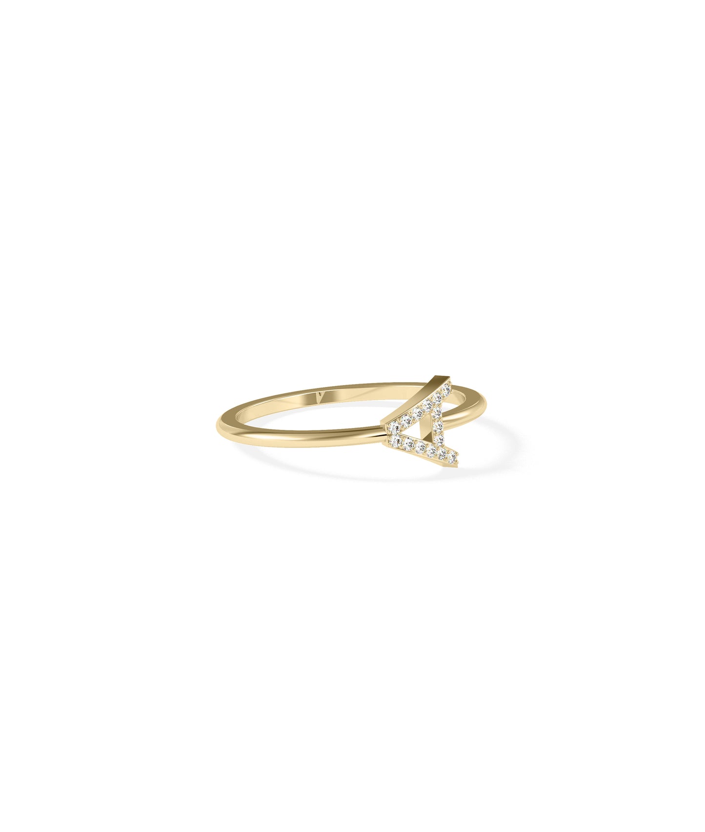 Diamond Initial Letter Ring - Wedding Rings