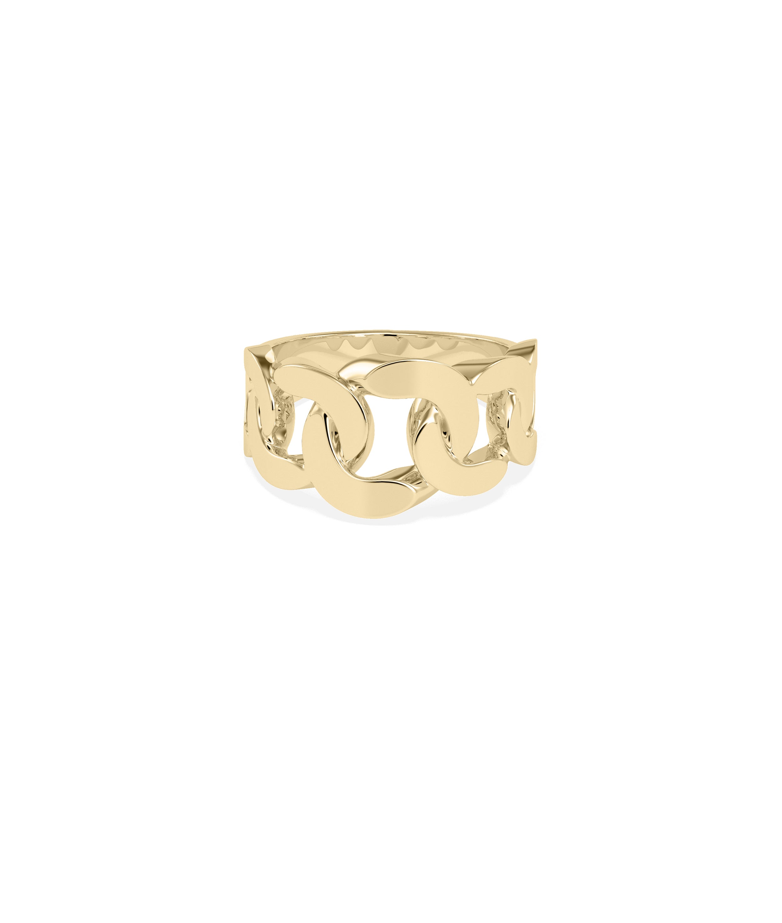 Gold Curb Link Diamond Band Ring