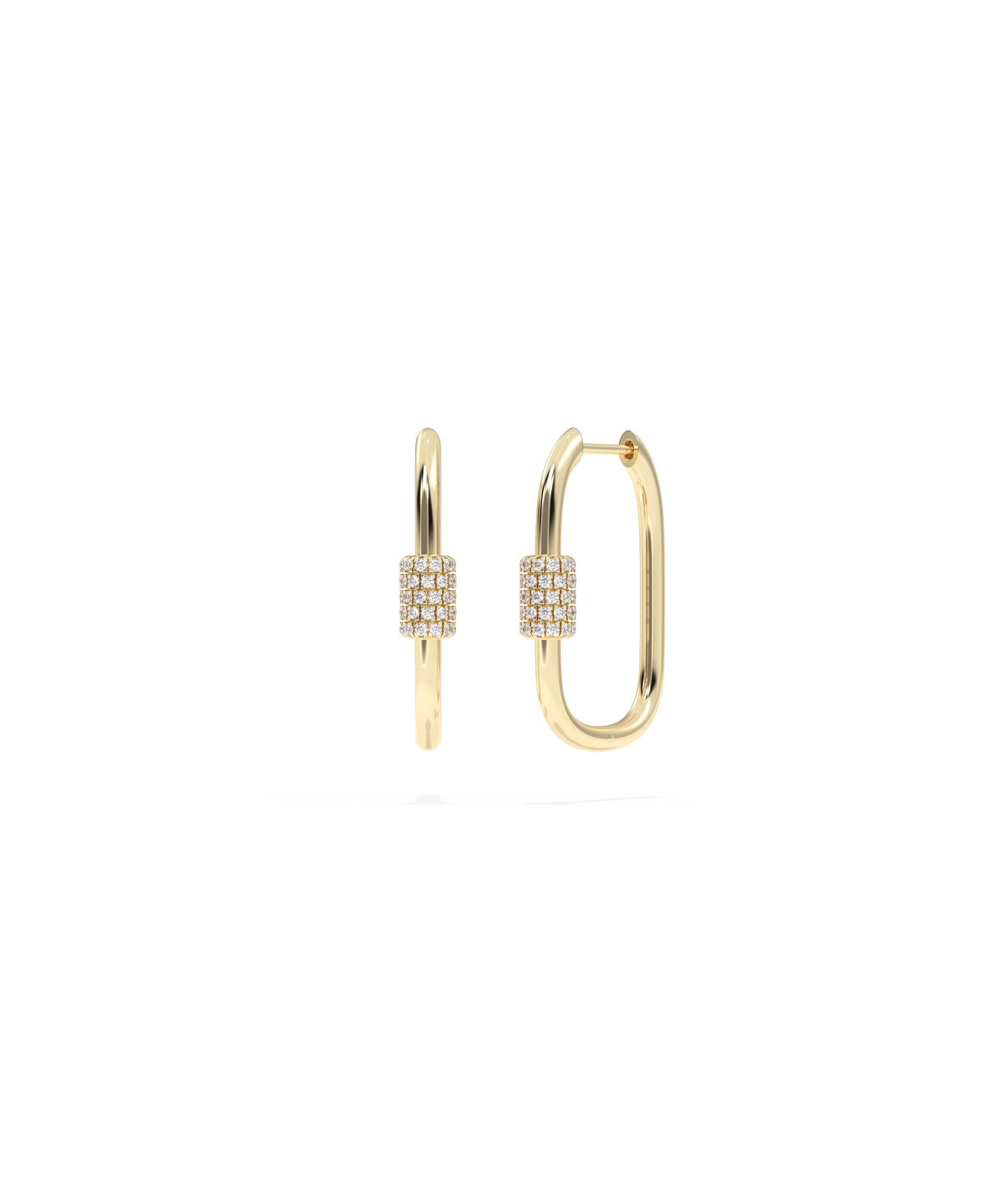 Diamond Cushion Hoop Earrings | Elegant Diamond Earrings