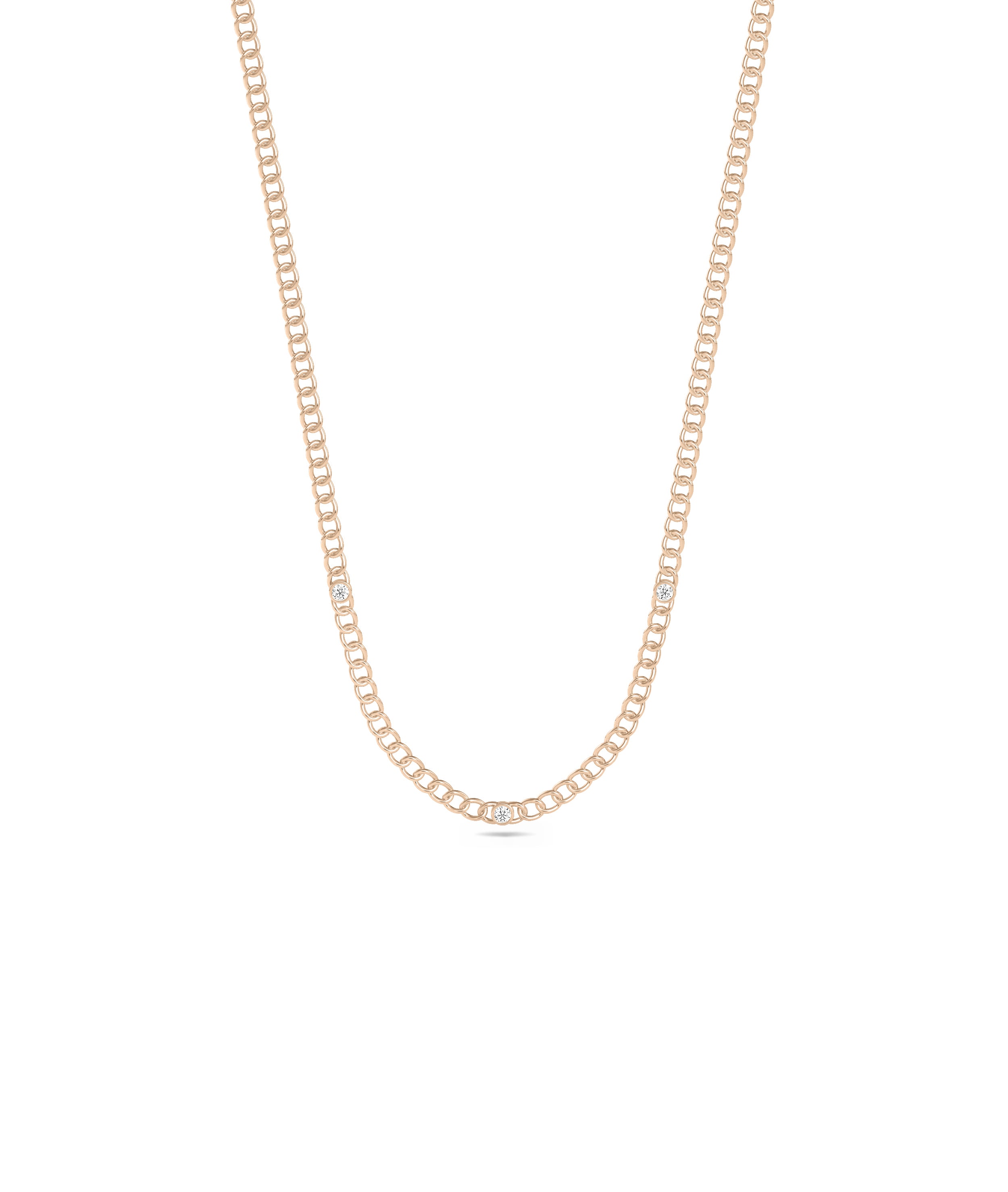 Diamond Solitaire Curb Link Necklace - Everyday Jewelry