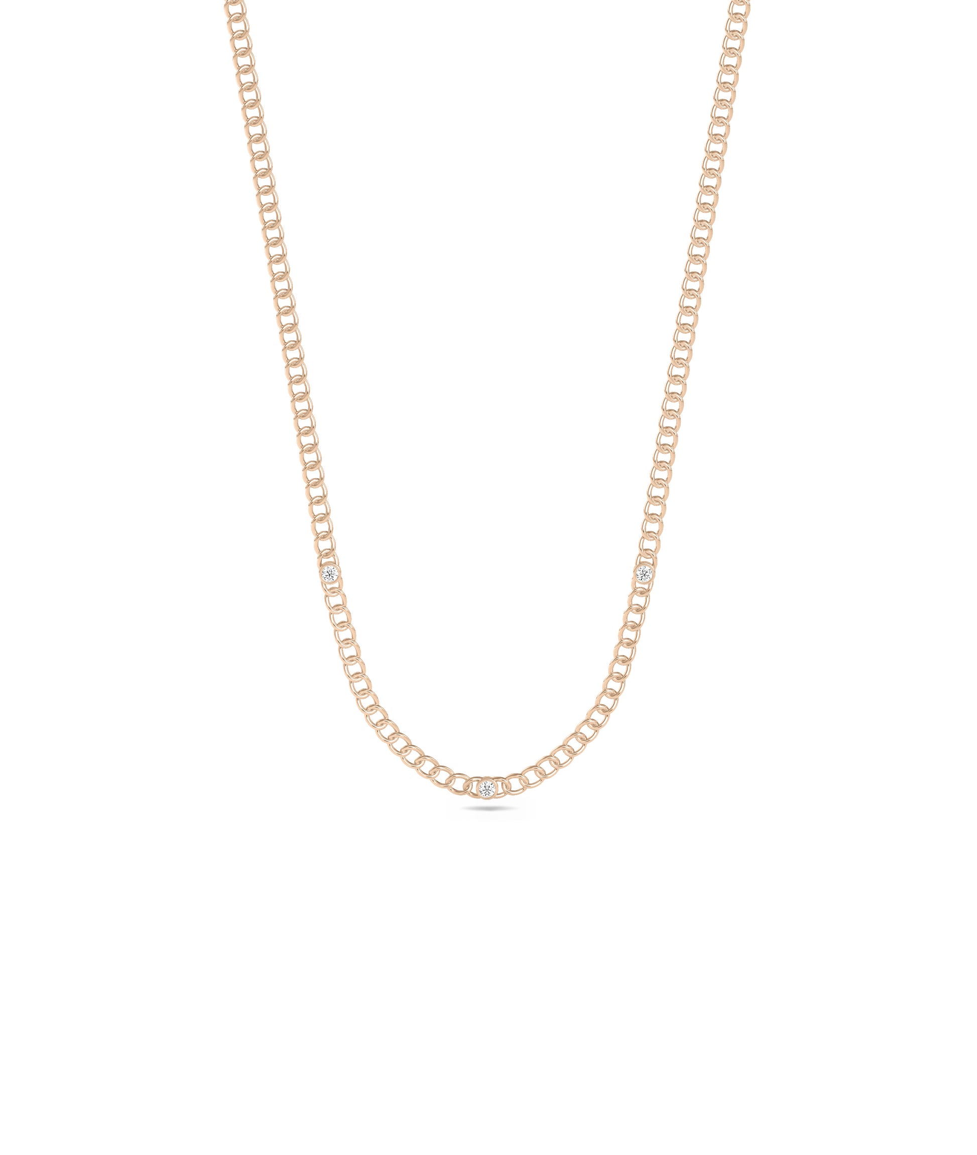 Diamond Solitaire Curb Link Necklace - Everyday Jewelry