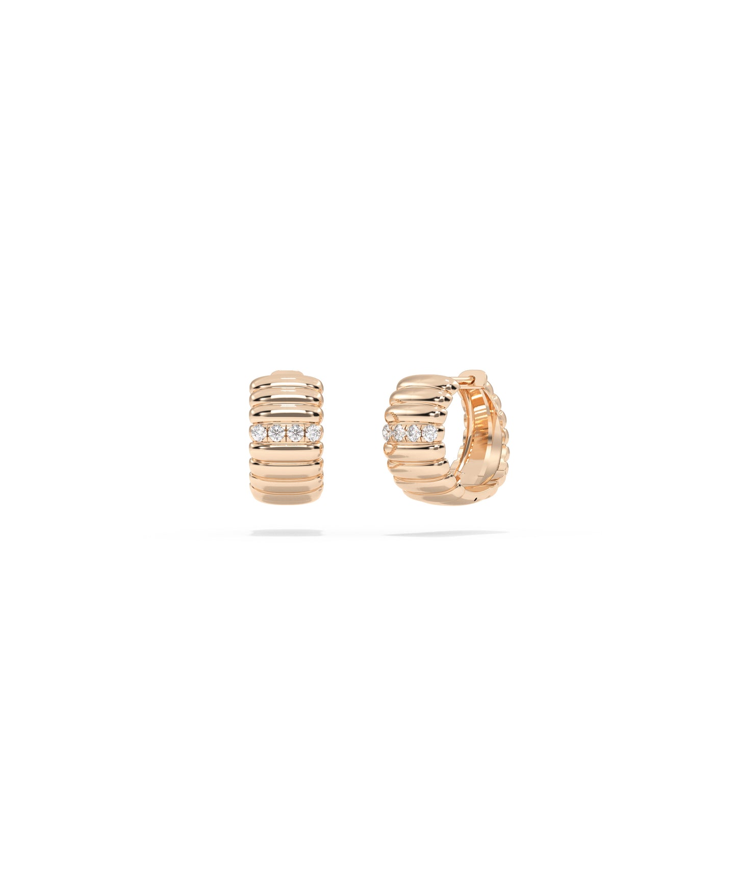 Diamond Groove Hoop Earring | Diamond Earrings Online