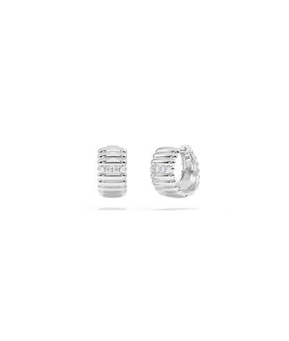 Diamond Groove Hoop Earring | Diamond Earrings Online