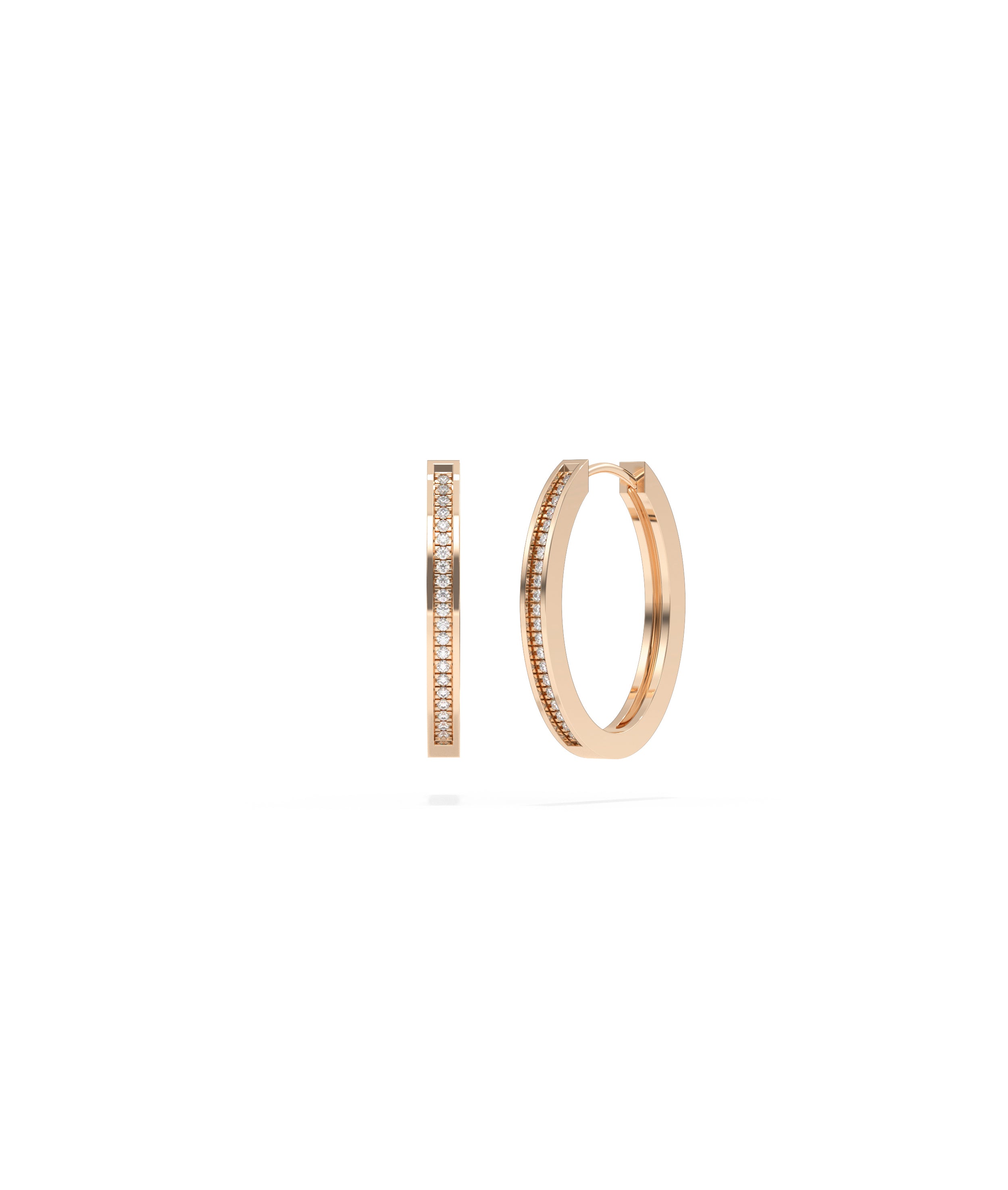 Diamond Oval Hoop Earrings | Diamond Earrings