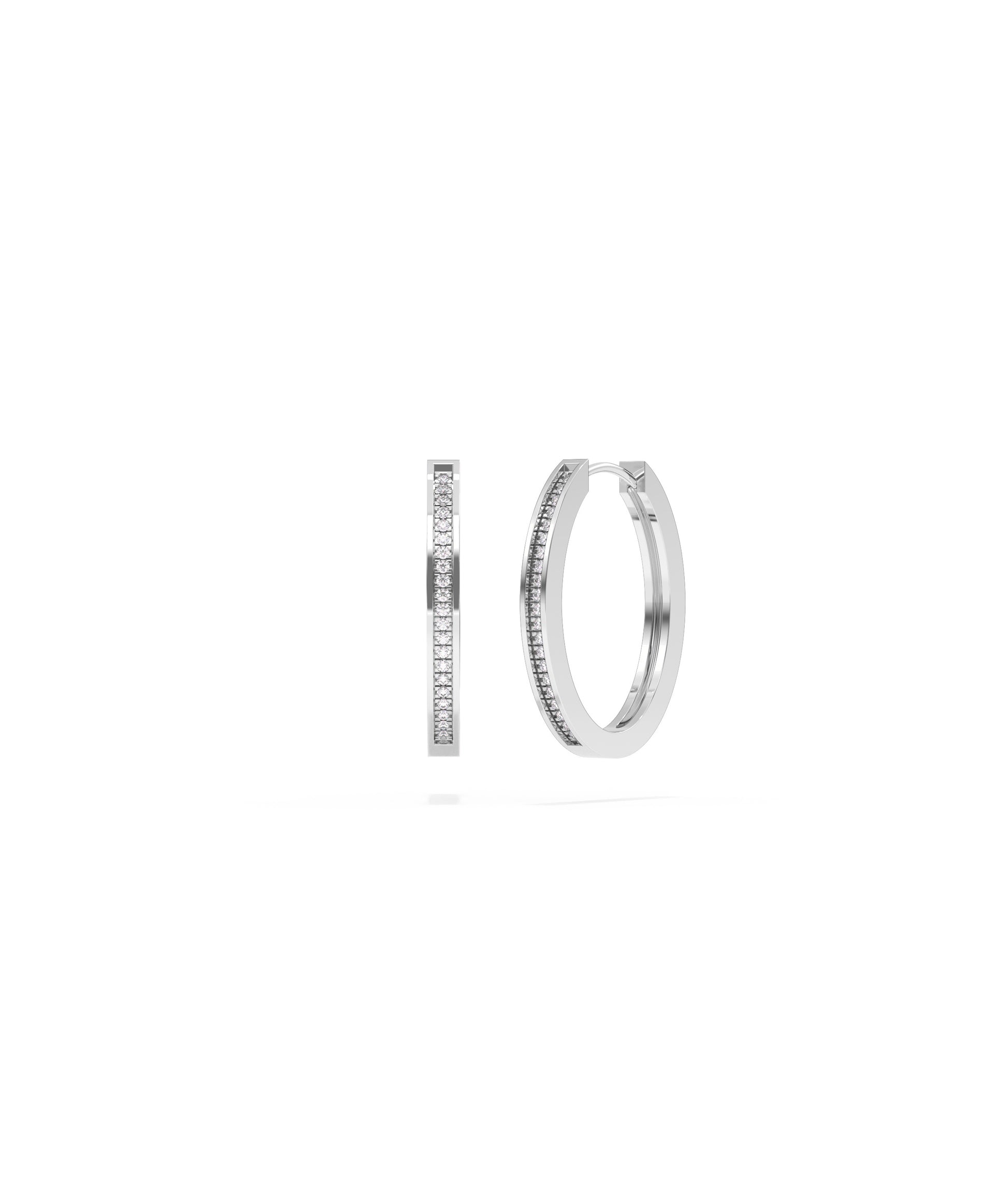 Diamond Oval Hoop Earrings | Diamond Earrings