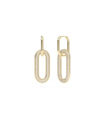 Diamond Pave Paper Clip Dangle Earring | Buy Diamond Earrings Online