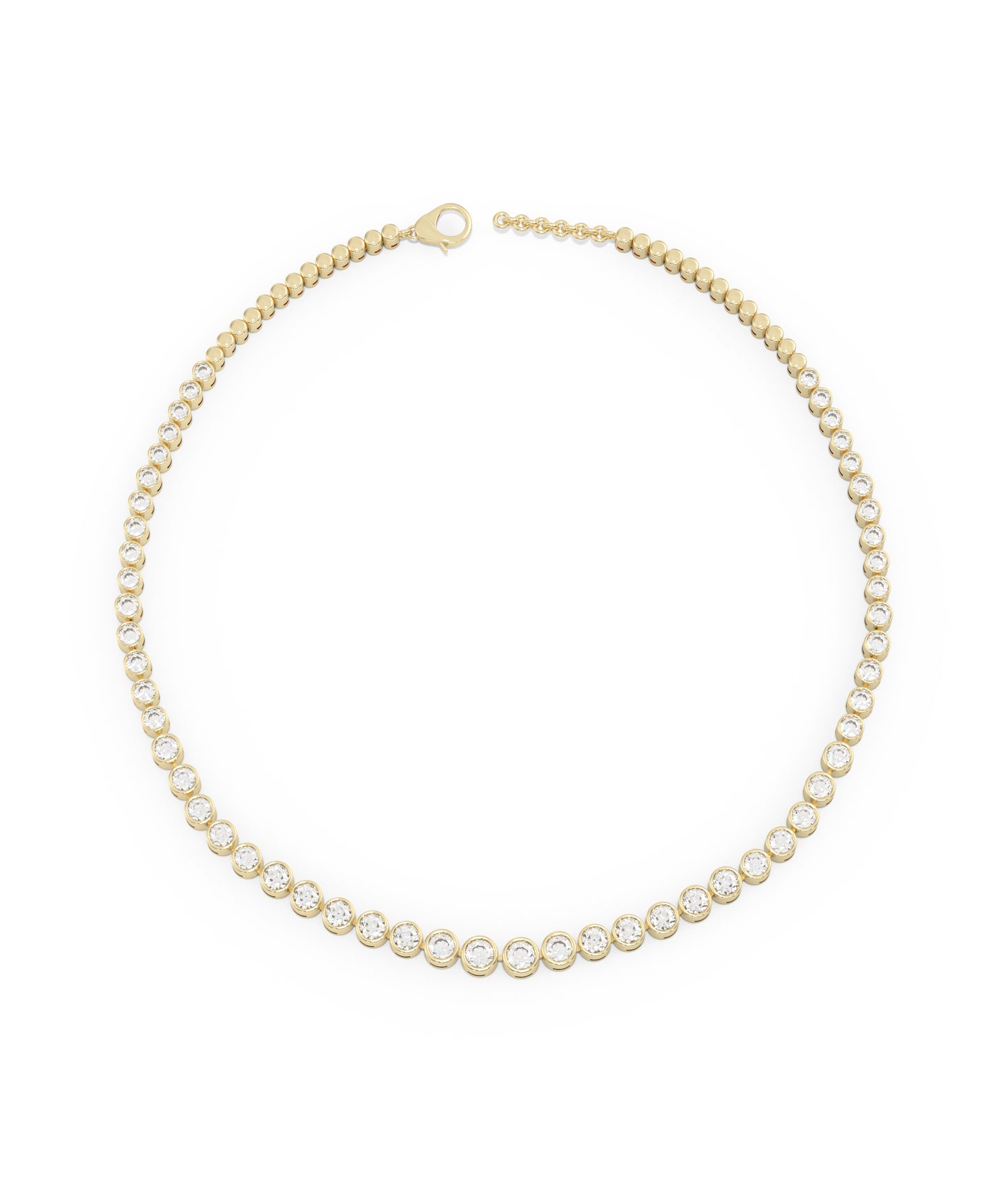 Elegant Diamond Bezel Tennis Necklace | Premium Diamond Necklace