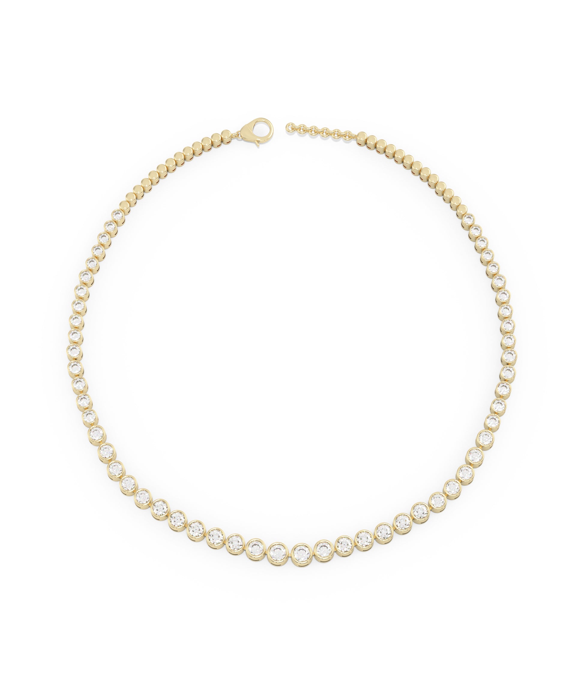 Elegant Diamond Bezel Tennis Necklace | Premium Diamond Necklace