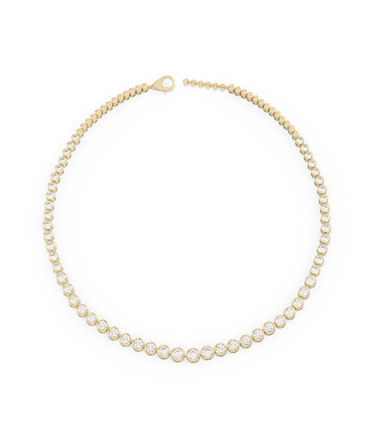 Elegant Diamond Bezel Tennis Necklace | Premium Diamond Necklace