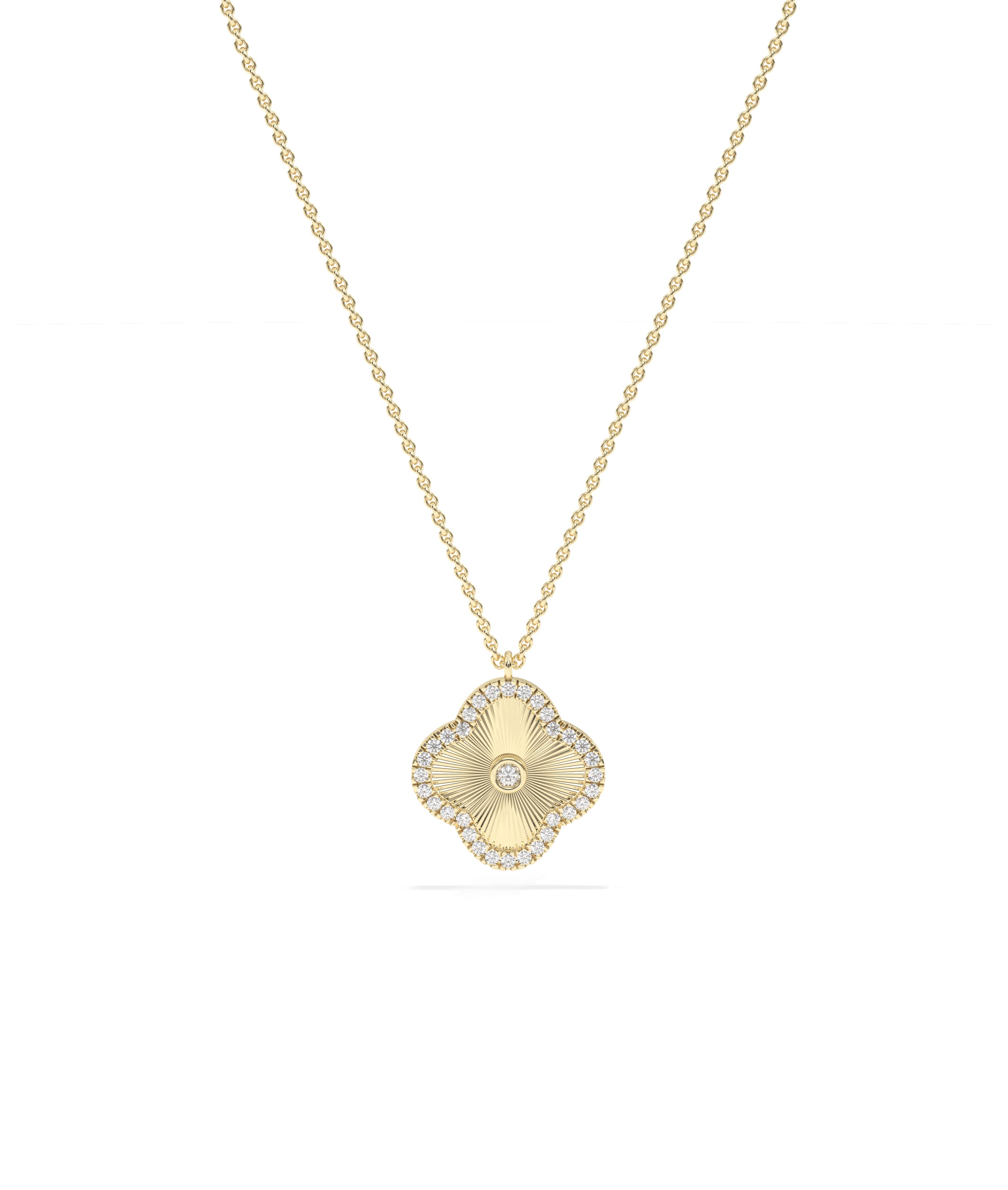 Diamond Outline Clover Charm - Everyday Jewelry