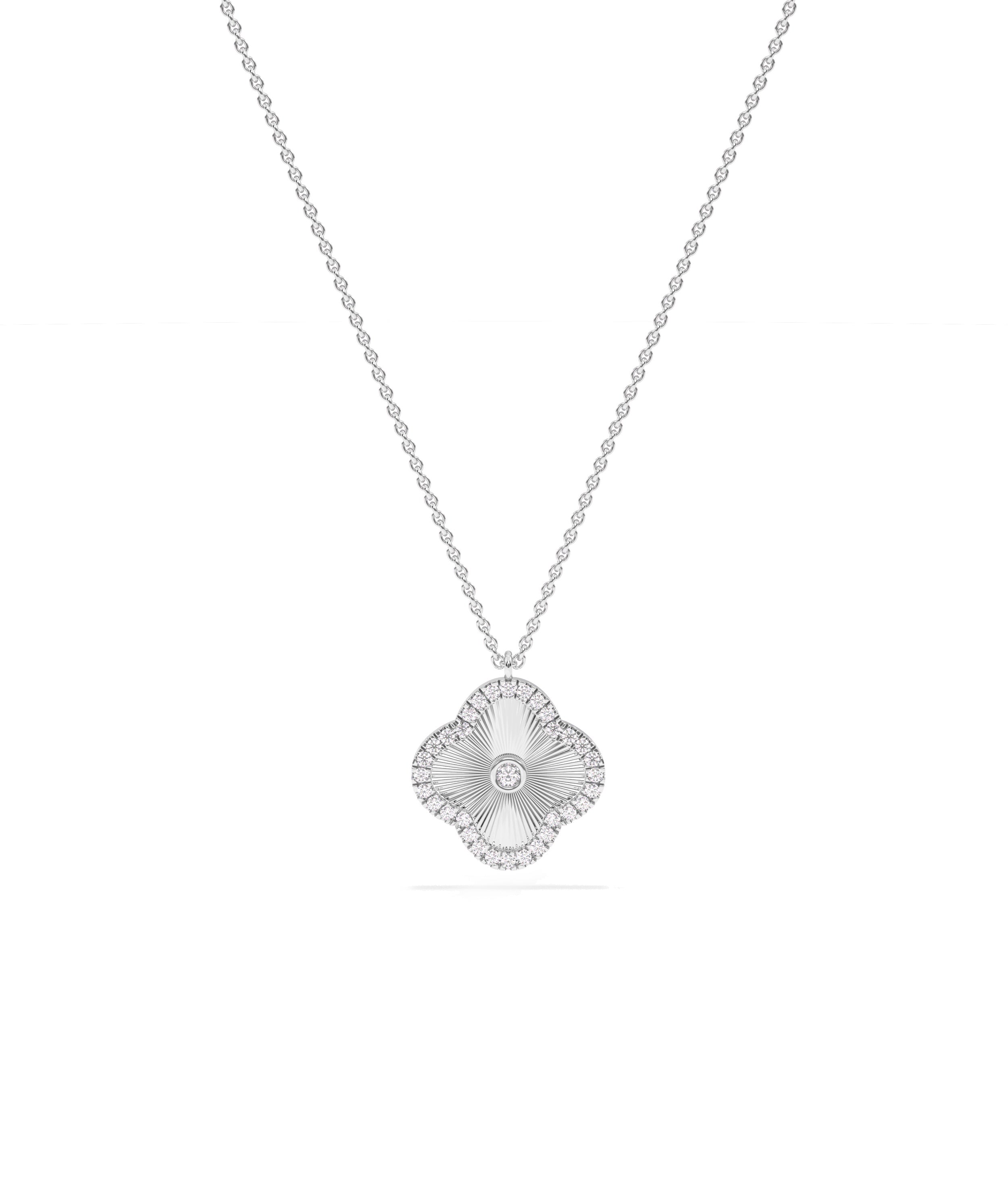 Diamond Outline Clover Charm - Everyday Jewelry