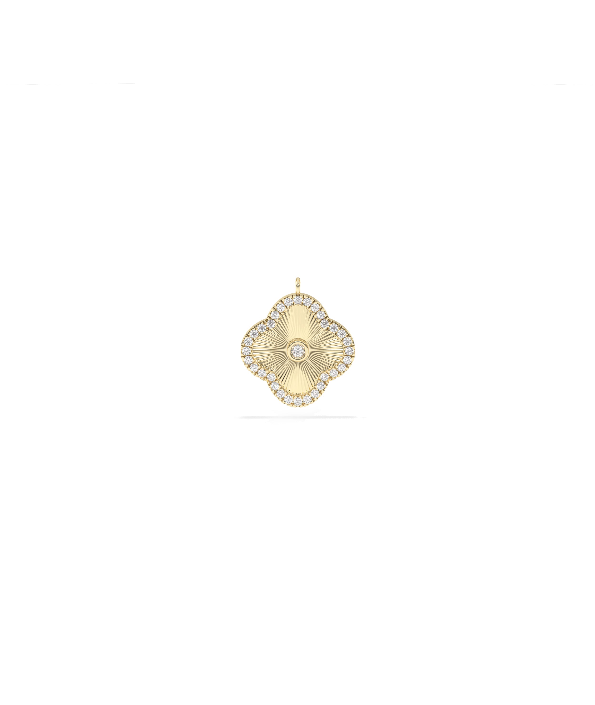 Diamond Outline Clover Charm - Everyday Jewelry