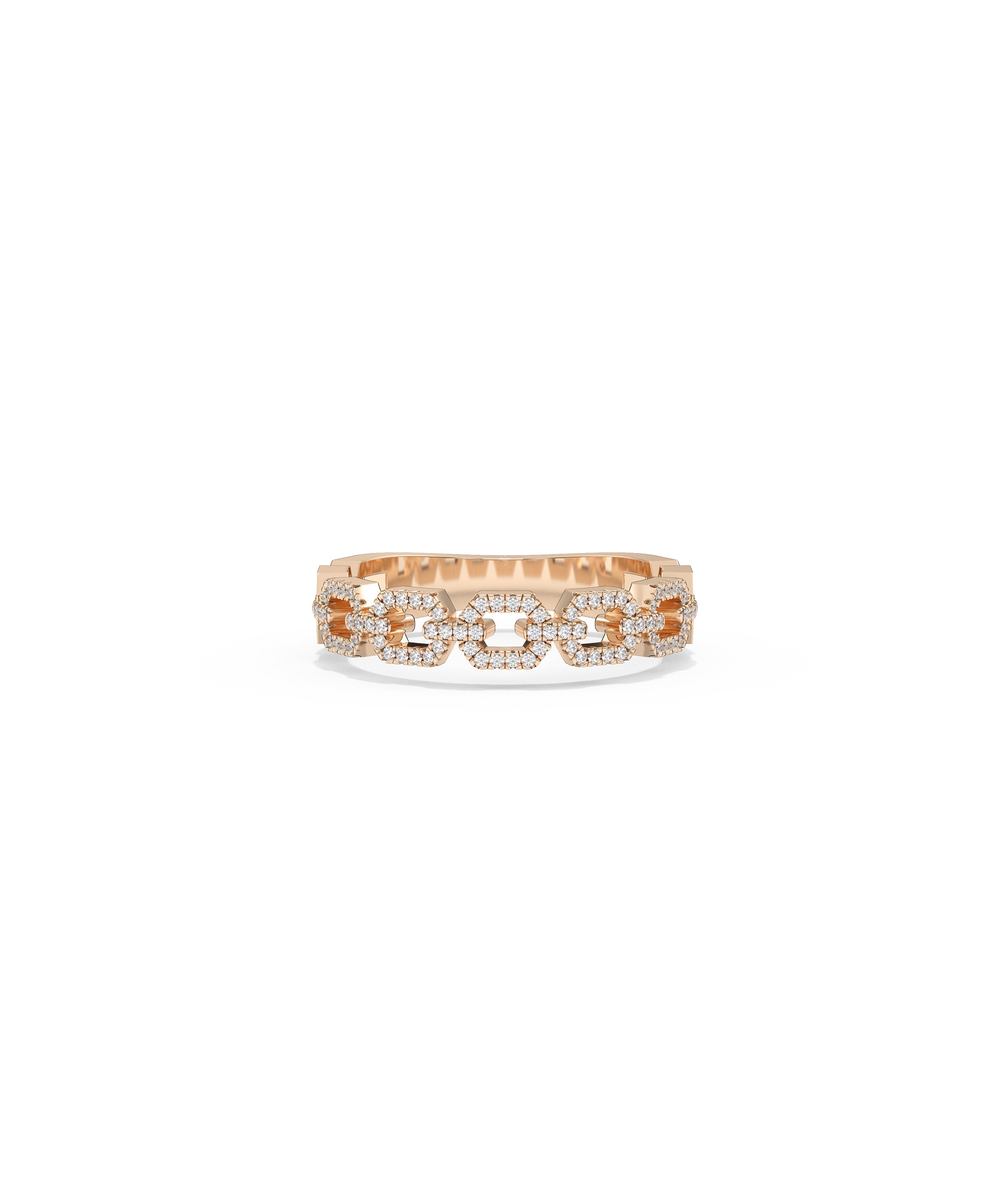 Diamond Pave Link Ring | Diamond Engagement Rings 