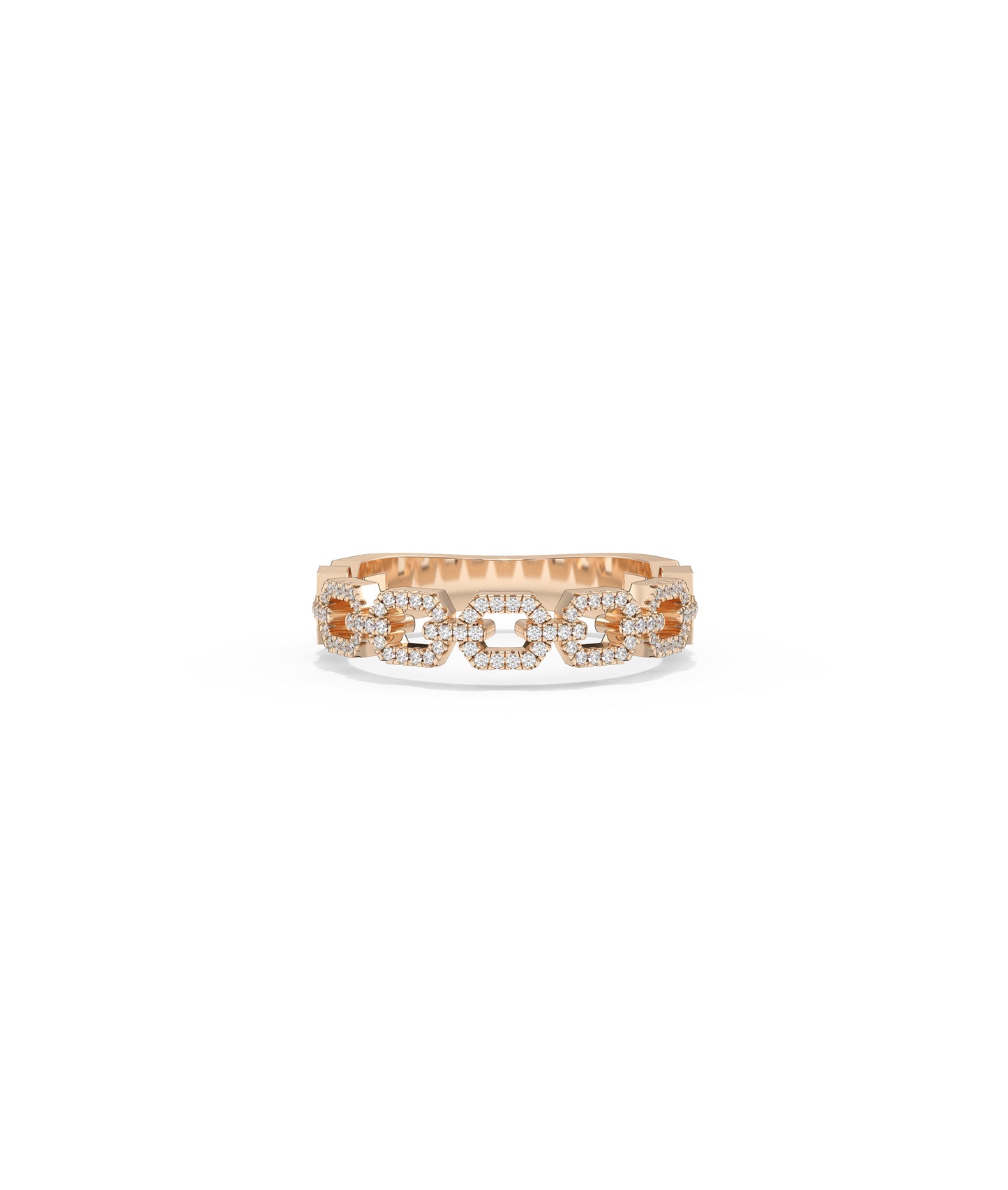 Diamond Pave Link Ring | Diamond Engagement Rings 