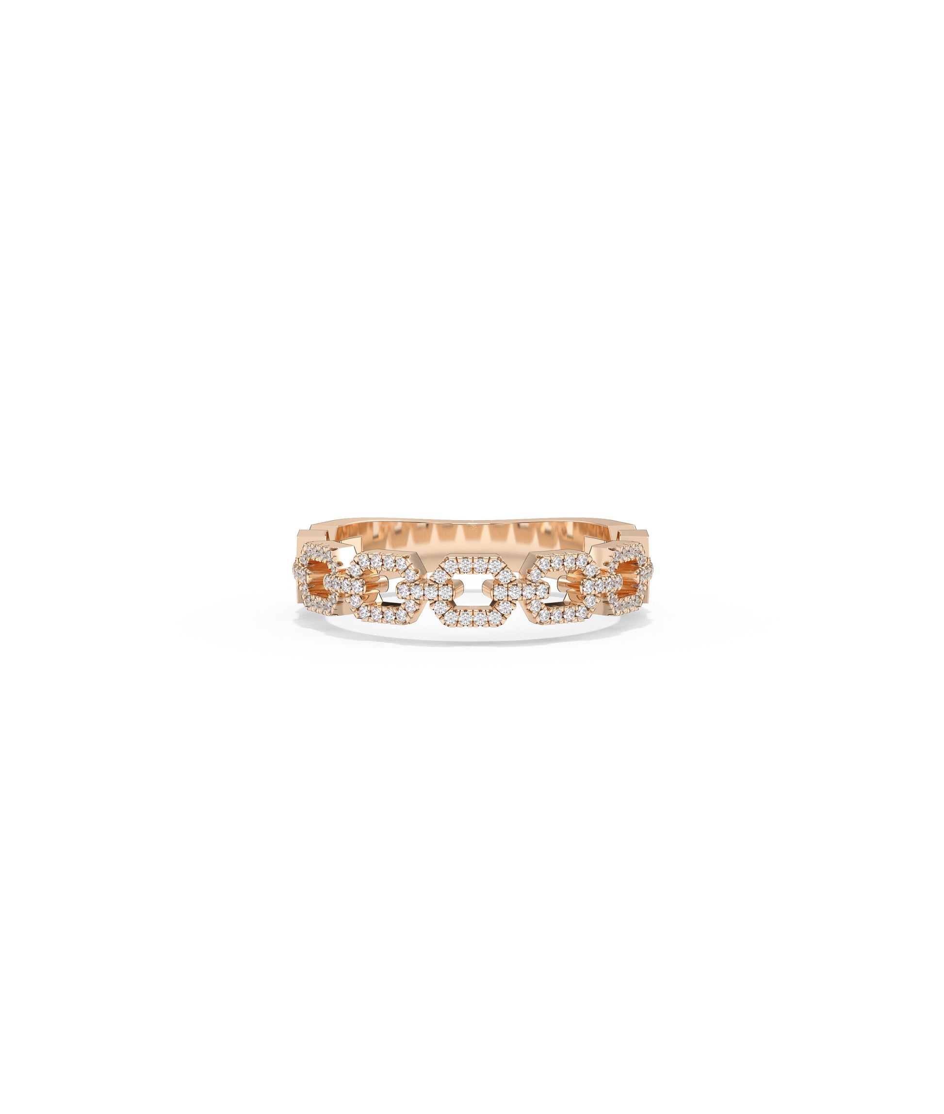 Diamond Pave Link Ring | Diamond Engagement Rings 