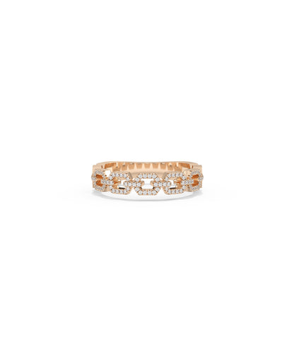 Diamond Pave Link Ring | Diamond Engagement Rings 