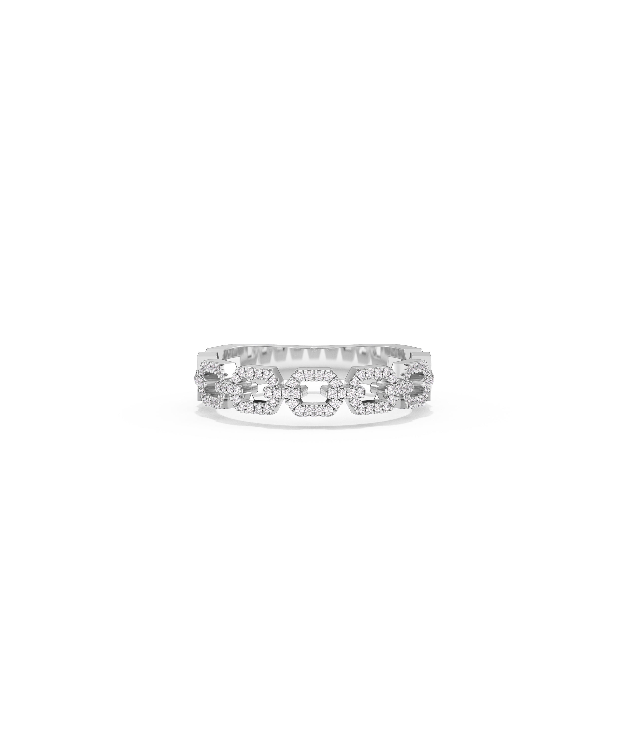 Diamond Pave Link Ring | Diamond Engagement Rings 