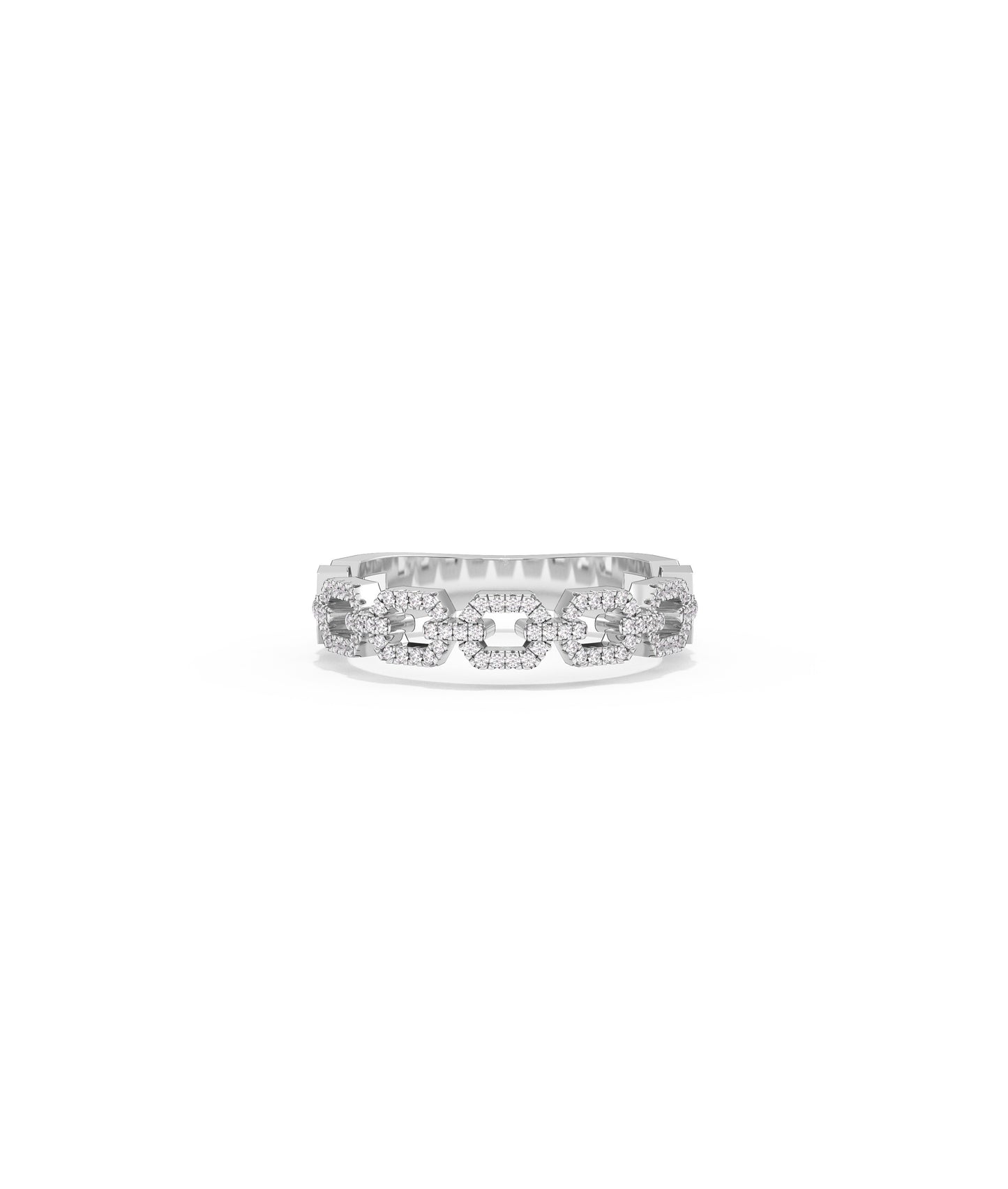 Diamond Pave Link Ring | Diamond Engagement Rings 