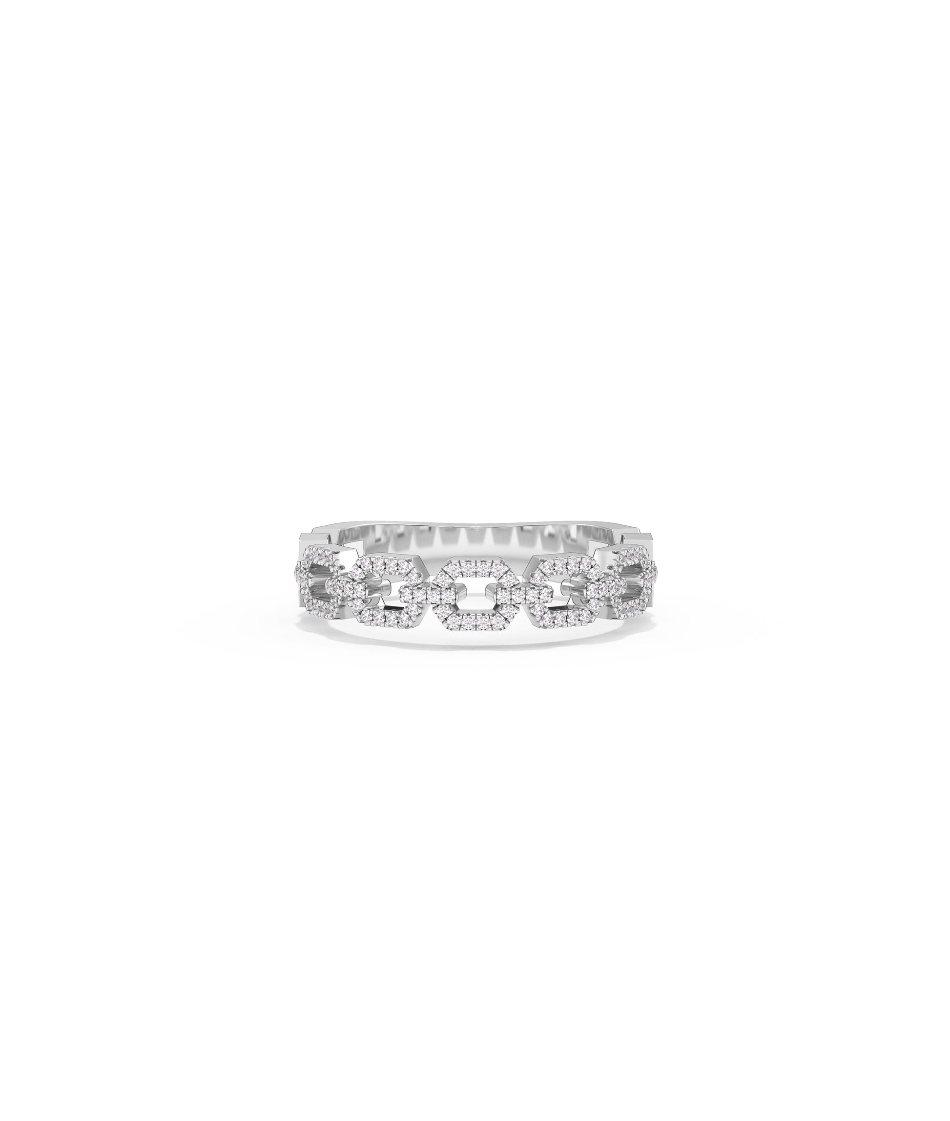 Diamond Pave Link Ring | Diamond Engagement Rings 