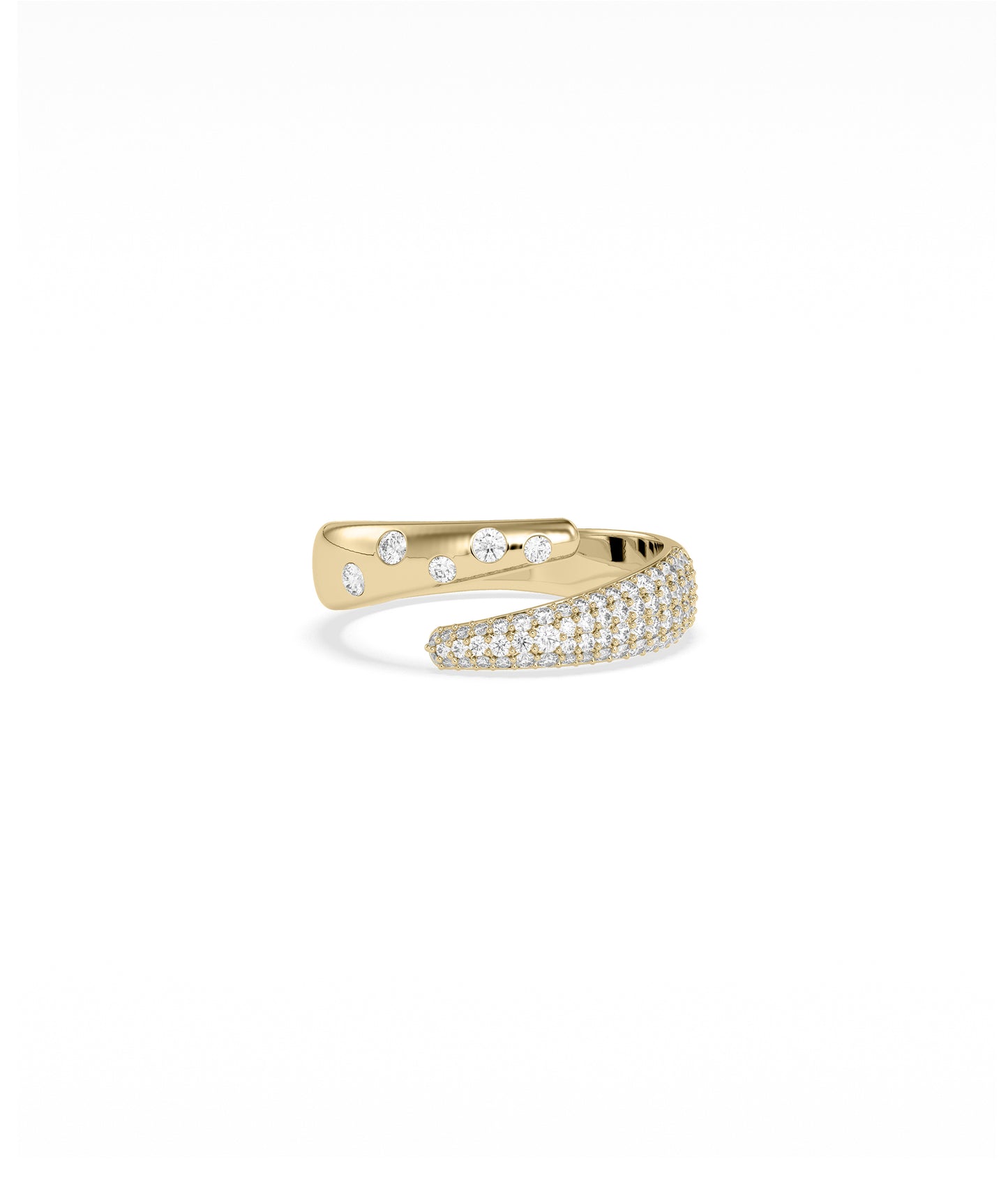 Diamond Pave Bypass Ring | 14k Gold Engagement Ring