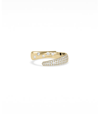 Diamond Pave Bypass Ring | 14k Gold Engagement Ring