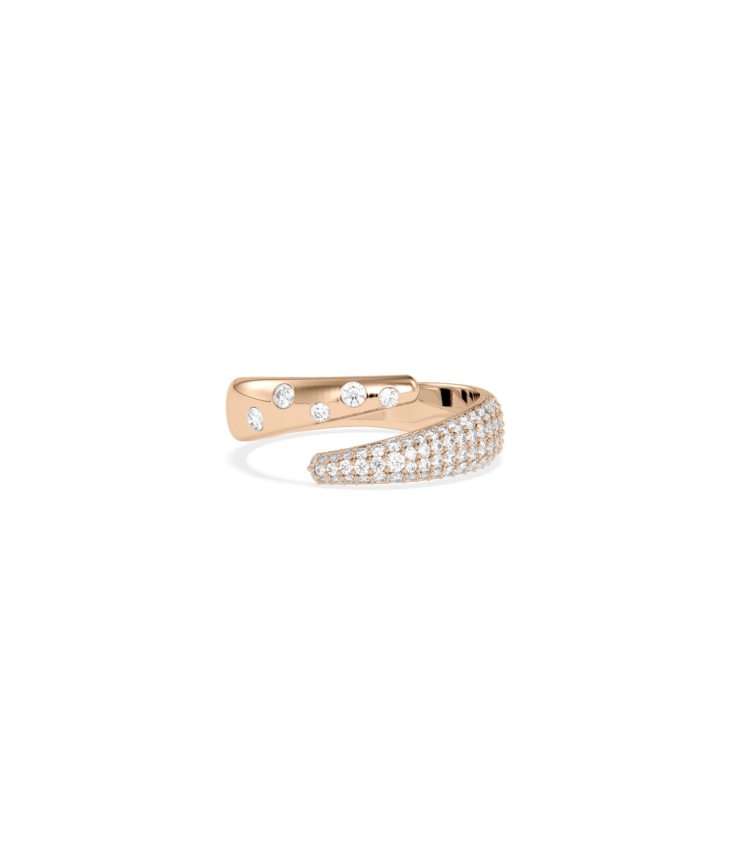 Diamond Pave Bypass Ring | 14k Gold Engagement Ring