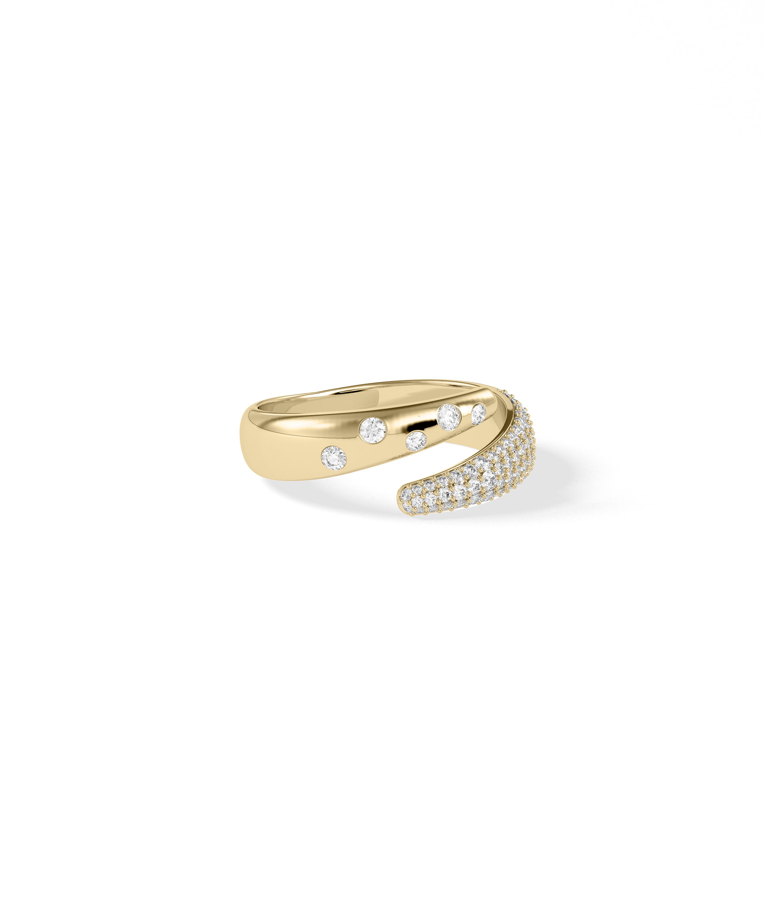 Diamond Pave Bypass Ring | 14k Gold Engagement Ring