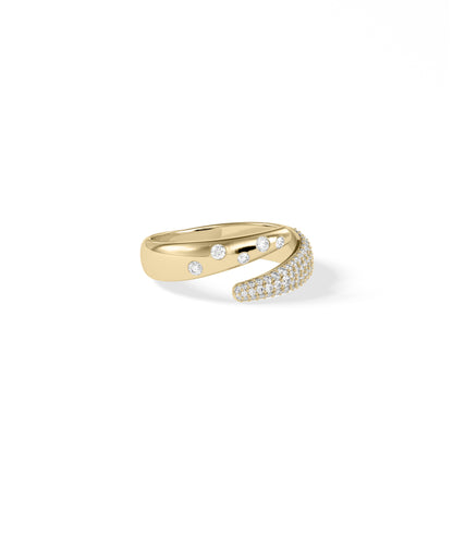 Diamond Pave Bypass Ring | 14k Gold Engagement Ring