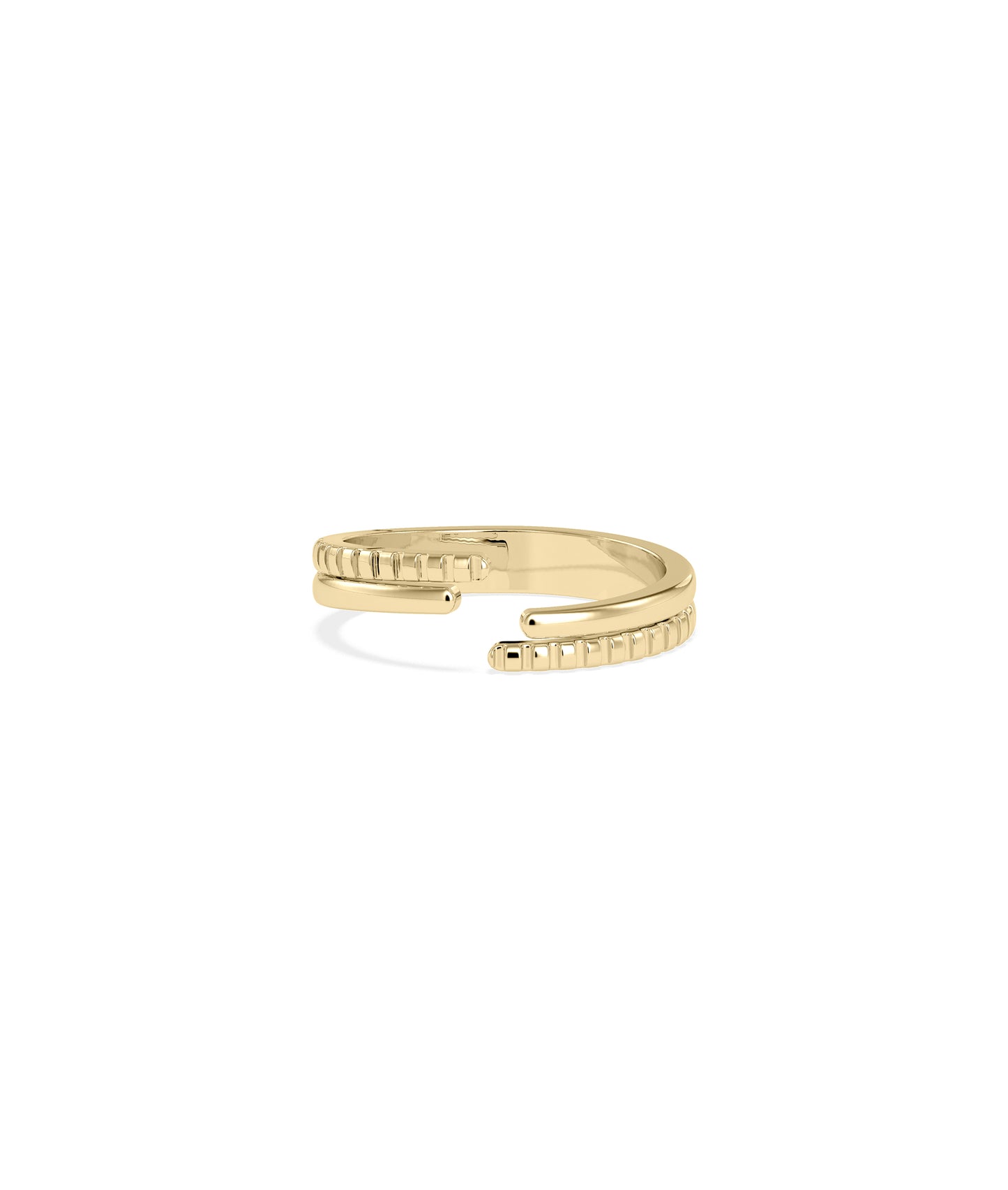 Gold Groove Bypass Ring – Diamond Band