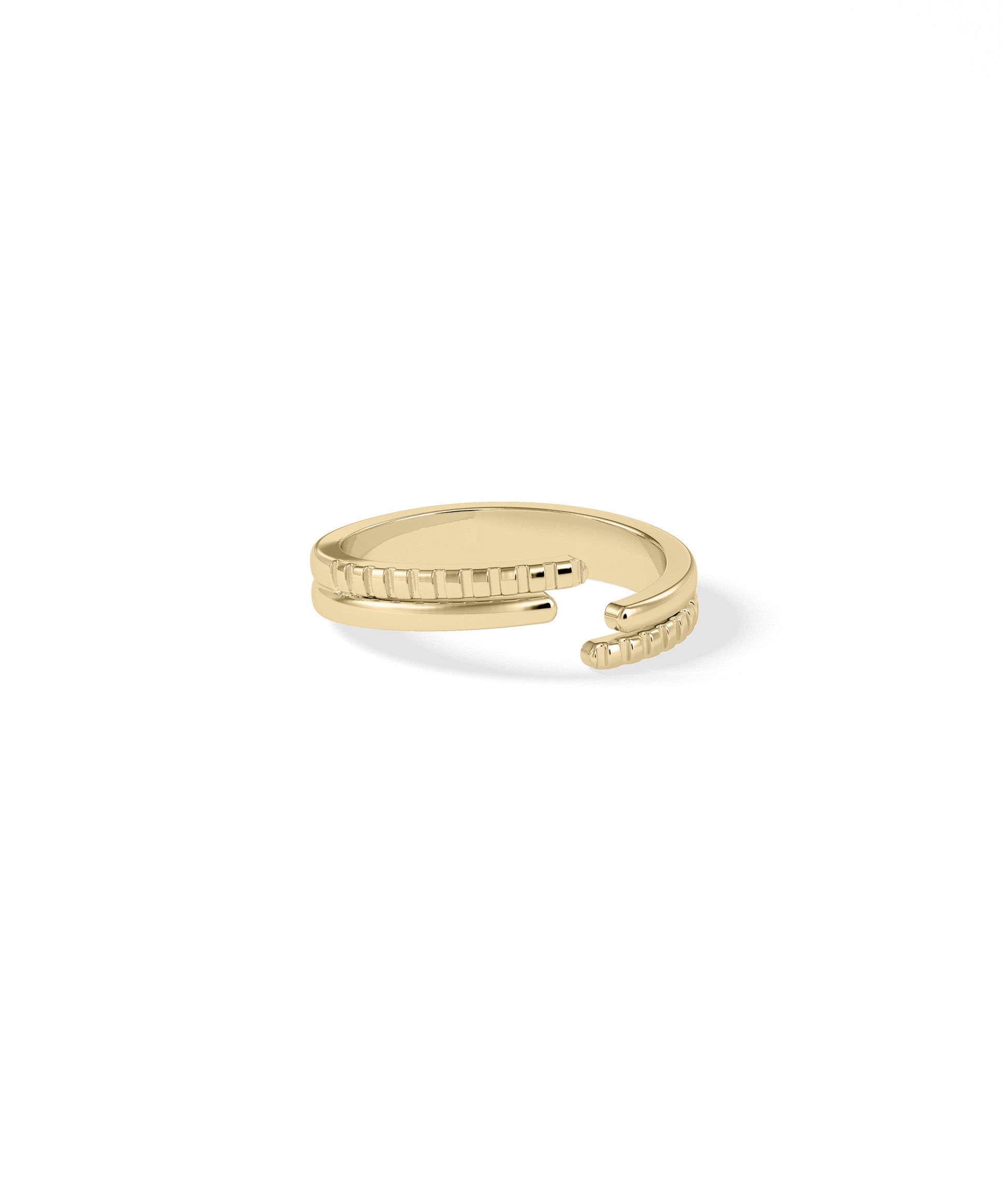 Gold Groove Bypass Ring – Diamond Band