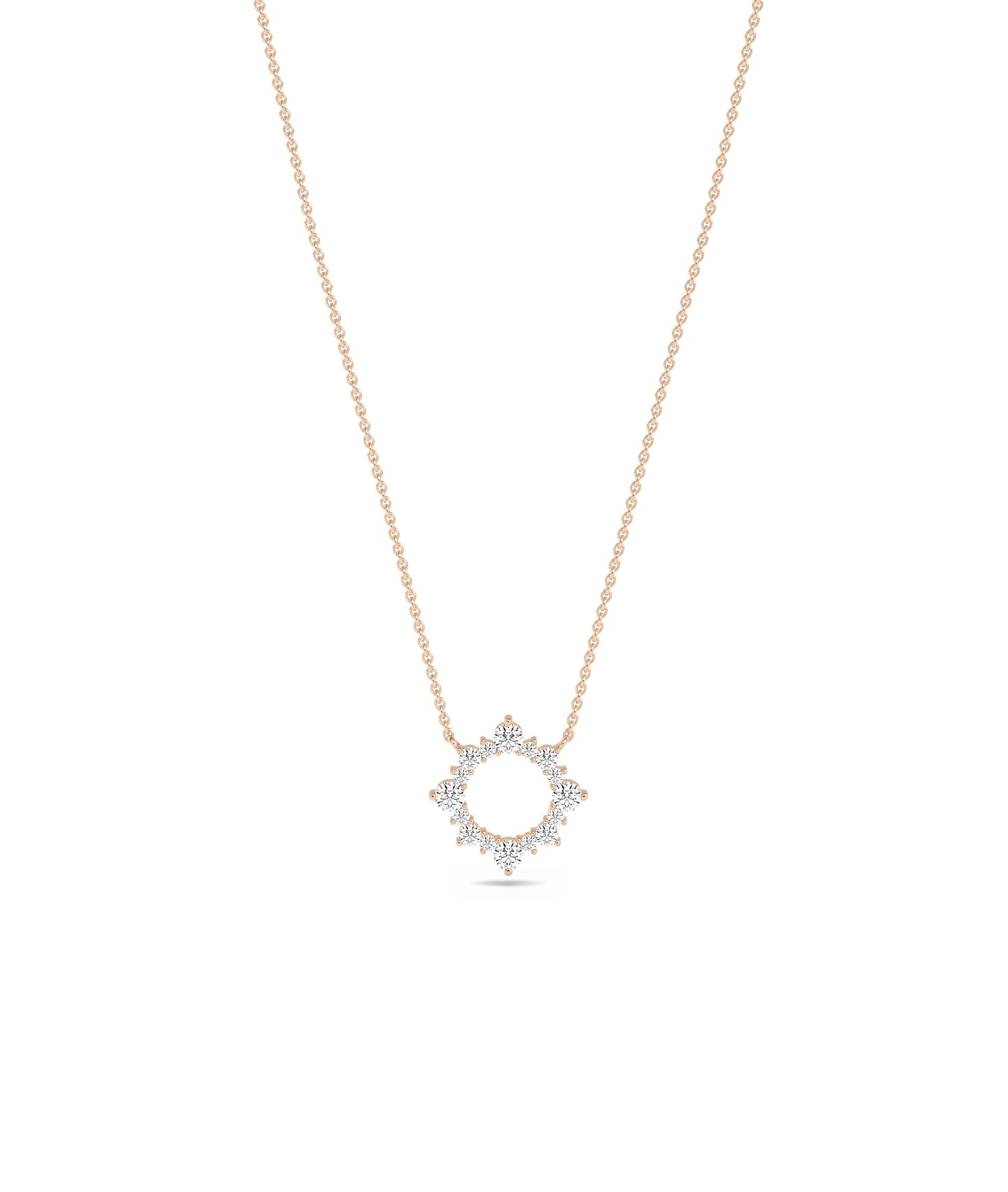 Diamond Circle Star Necklace - Everyday Jewelry