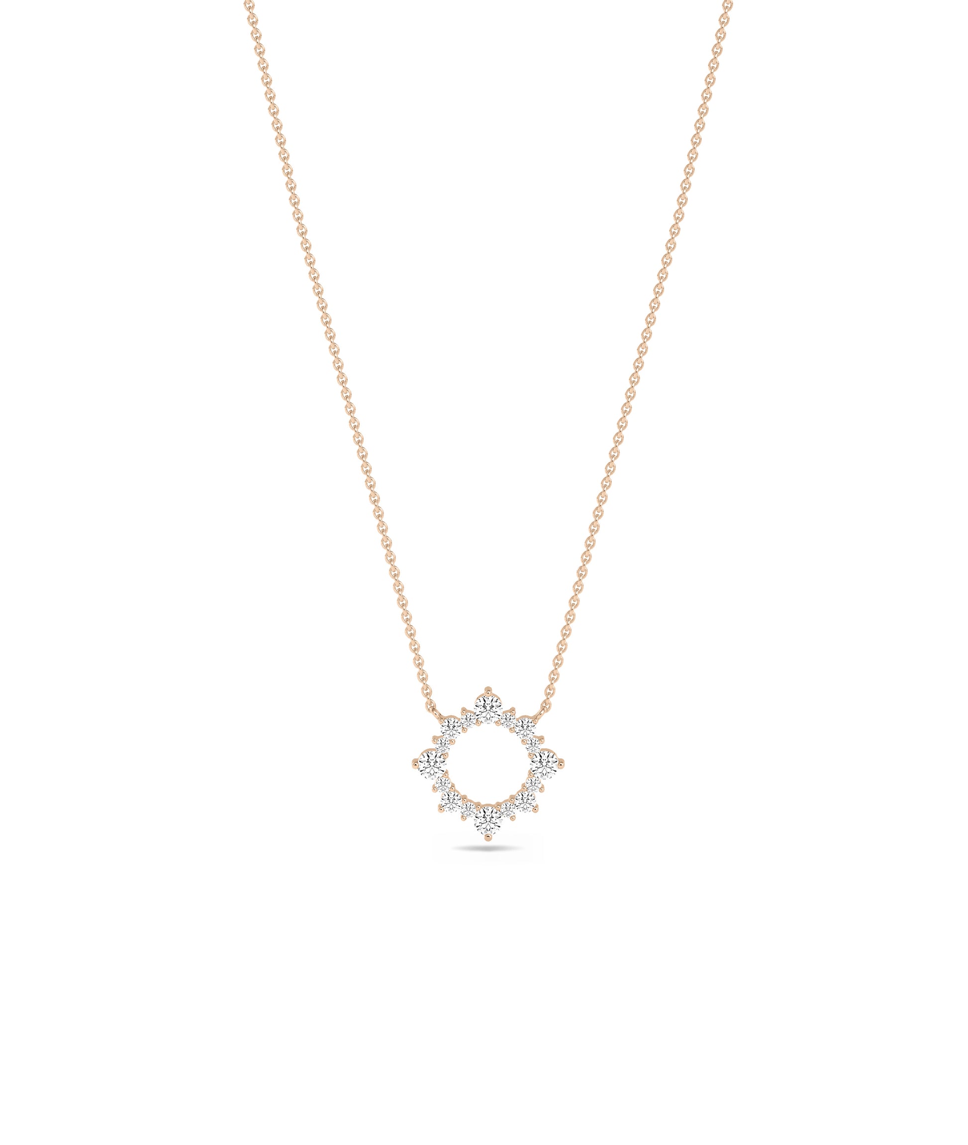 Diamond Circle Star Necklace - Everyday Jewelry