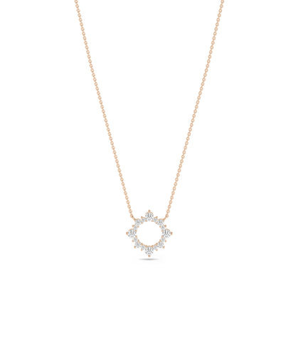 Diamond Circle Star Necklace - Everyday Jewelry