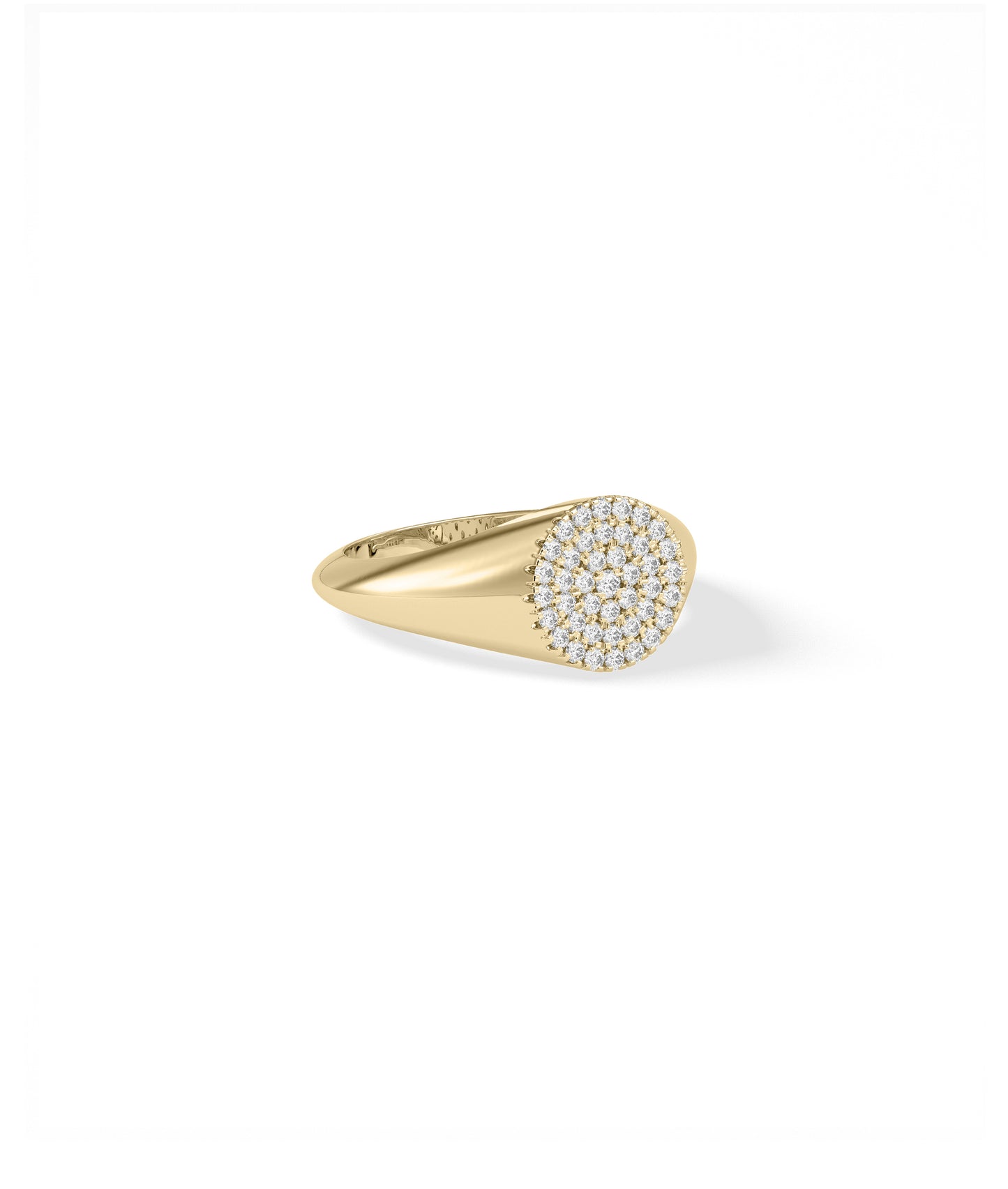 Diamond Cluster Circle Signet Ring