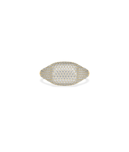 Diamond Pave Cushion Signet Ring | Engagement Rings For Women