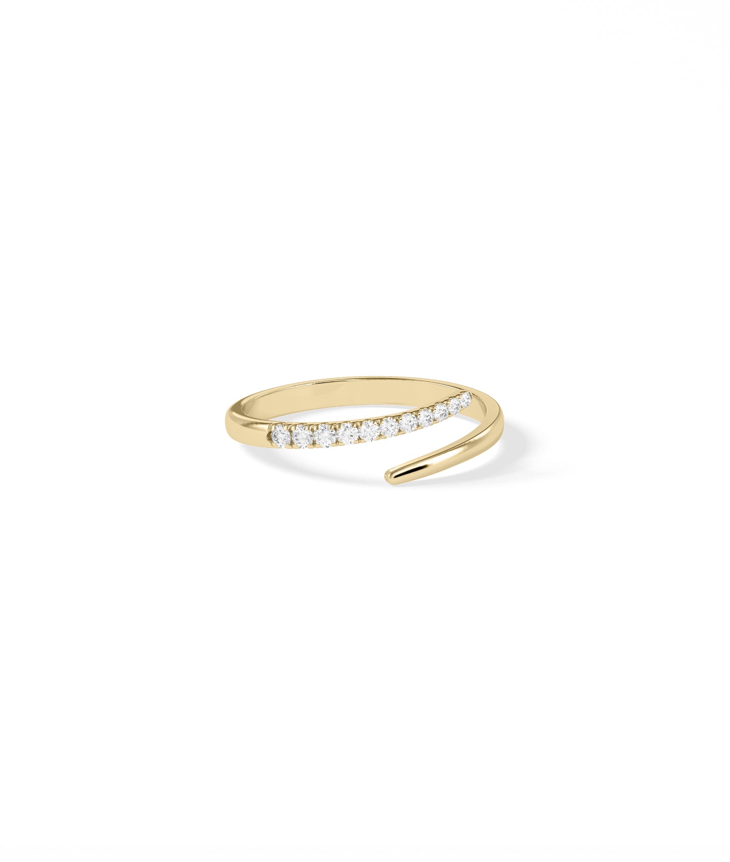 Diamond and Gold Bypass Ring | Elegant Everyday Jewelry 