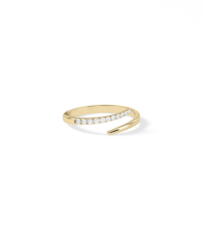 Diamond and Gold Bypass Ring | Elegant Everyday Jewelry 