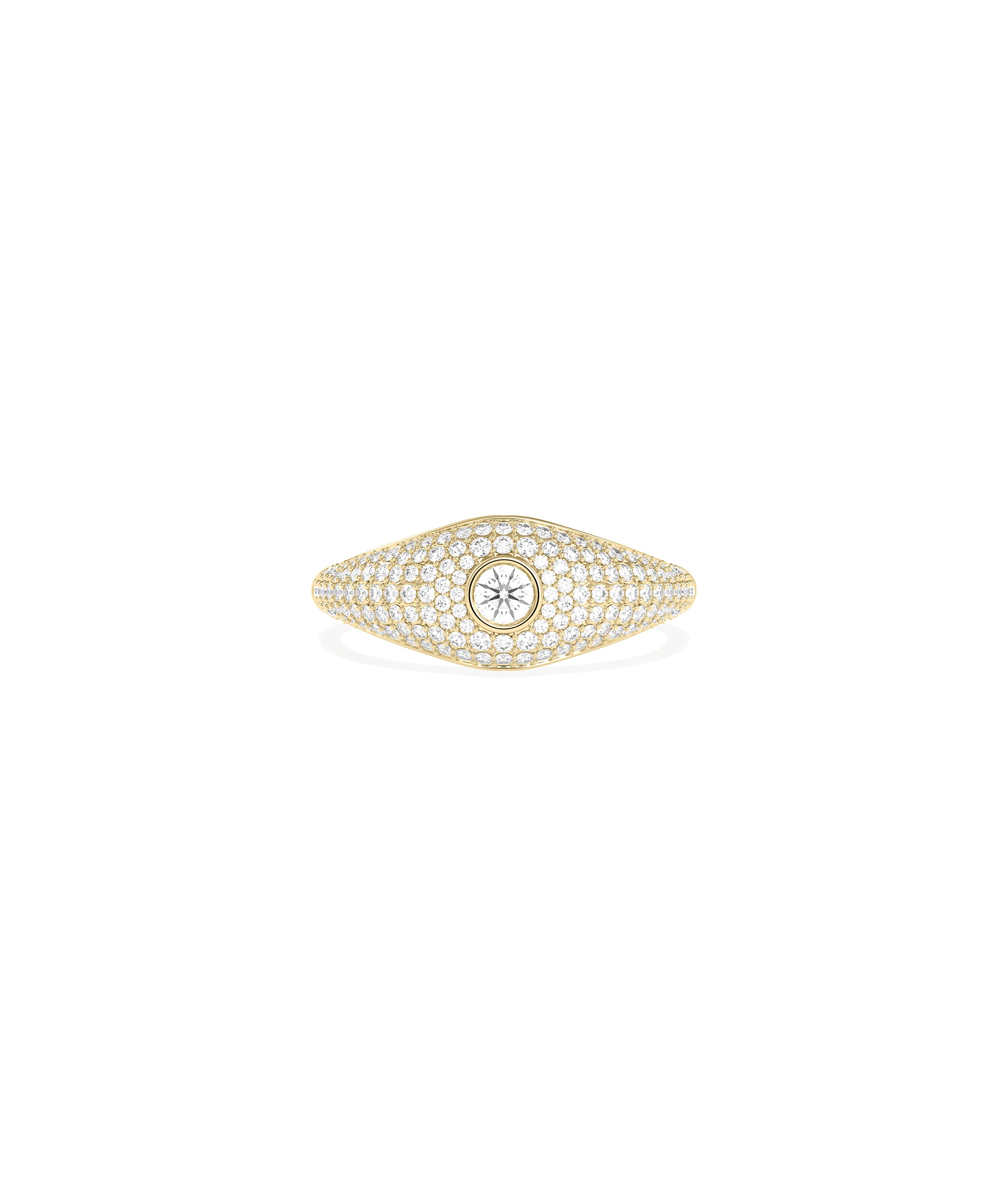 Diamond Solitaire & Pave Band Ring - Elegant Diamond Band