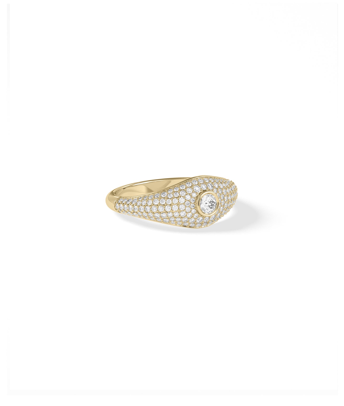 Diamond Solitaire & Pave Band Ring - Elegant Diamond Band