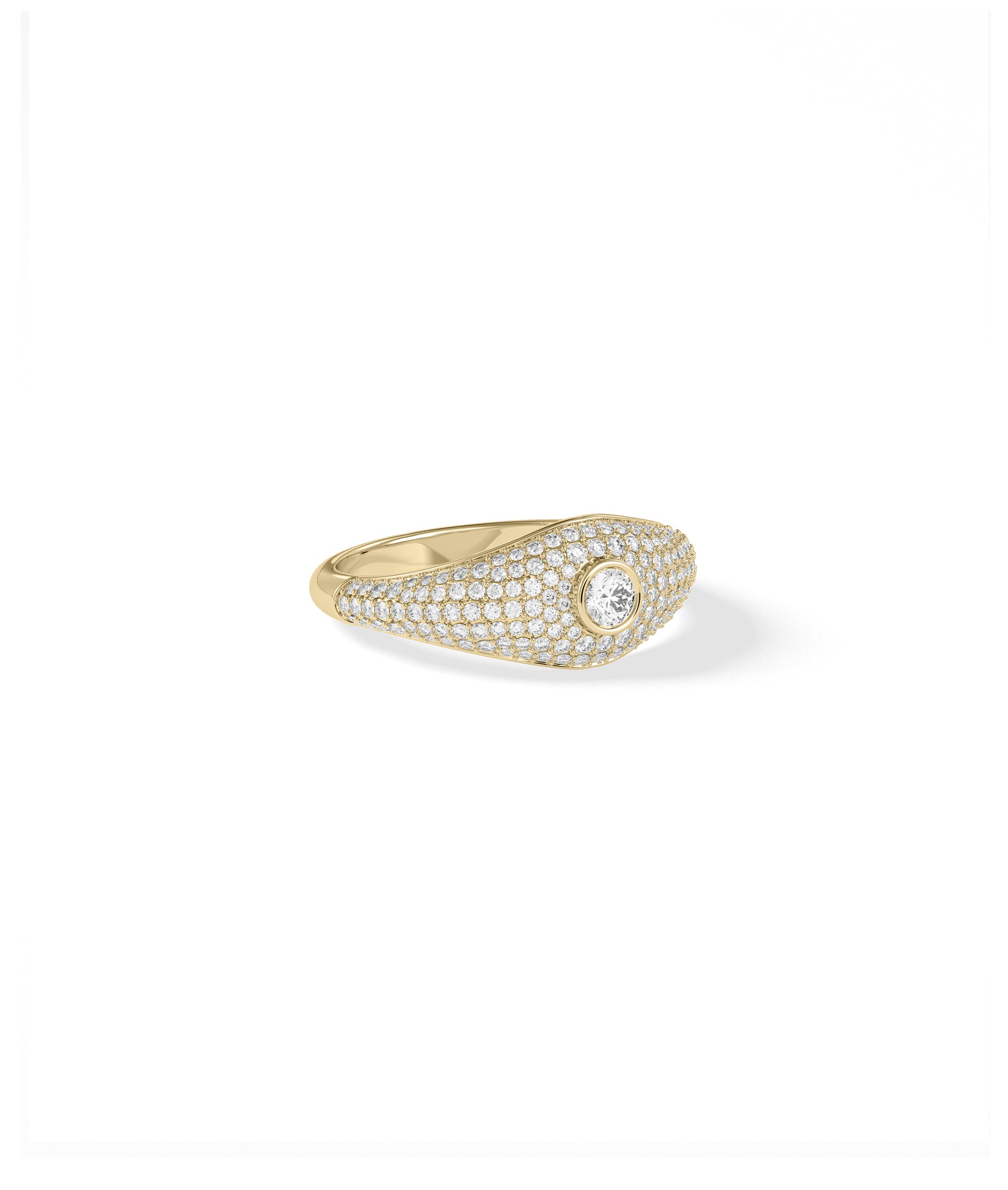 Diamond Solitaire & Pave Band Ring - Elegant Diamond Band