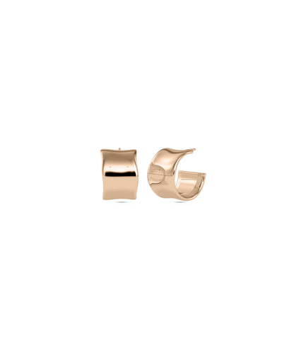 Wide Groovy Gold Half Hoop Earring