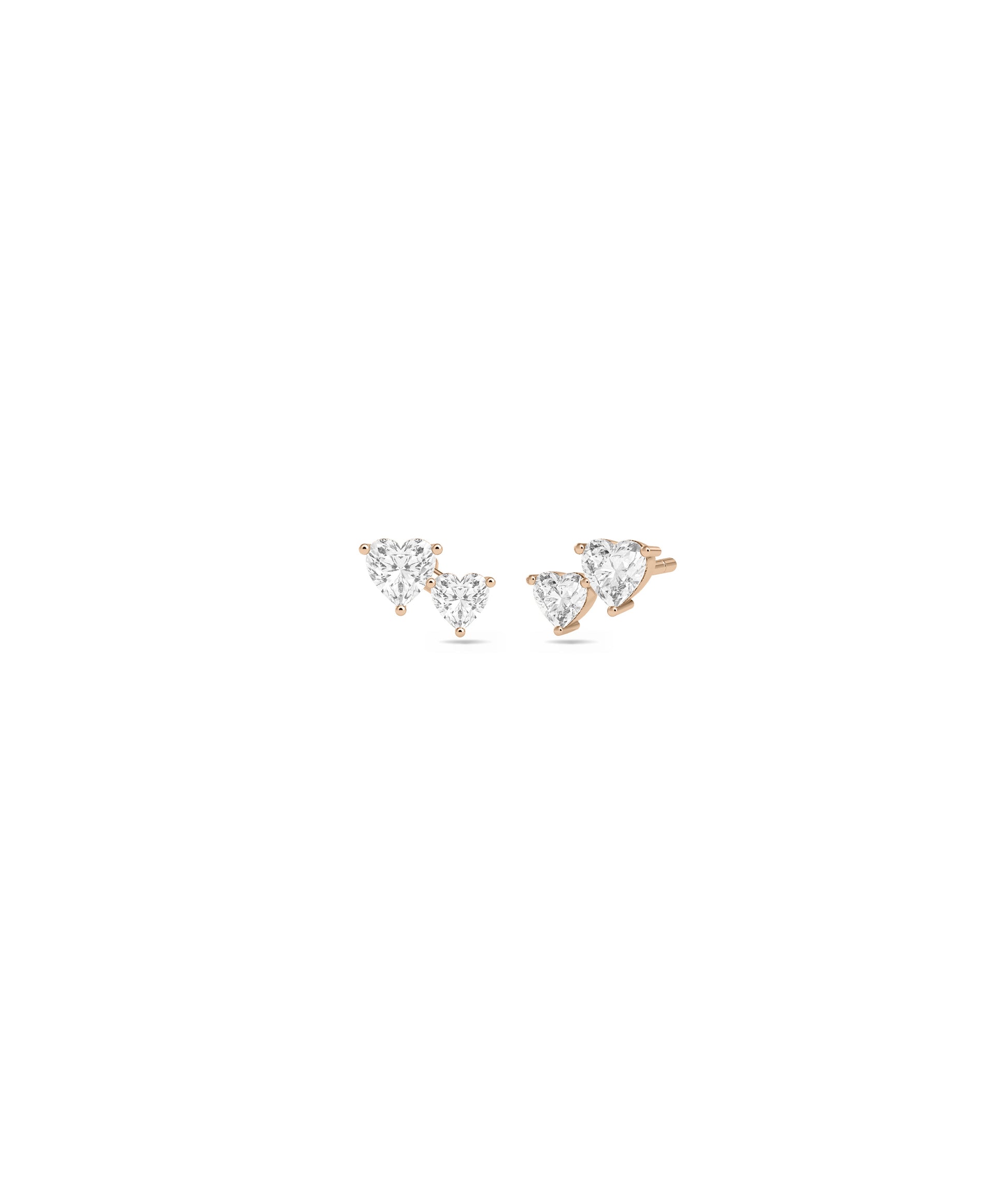 Diamond Heart Stud Earrings- diamond earrings